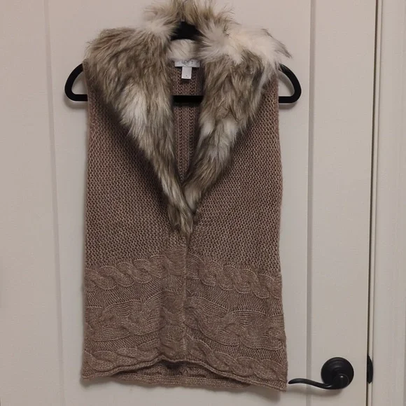 LOFT Jackets Coats Loft Knit Sweater Vest Light Brown With